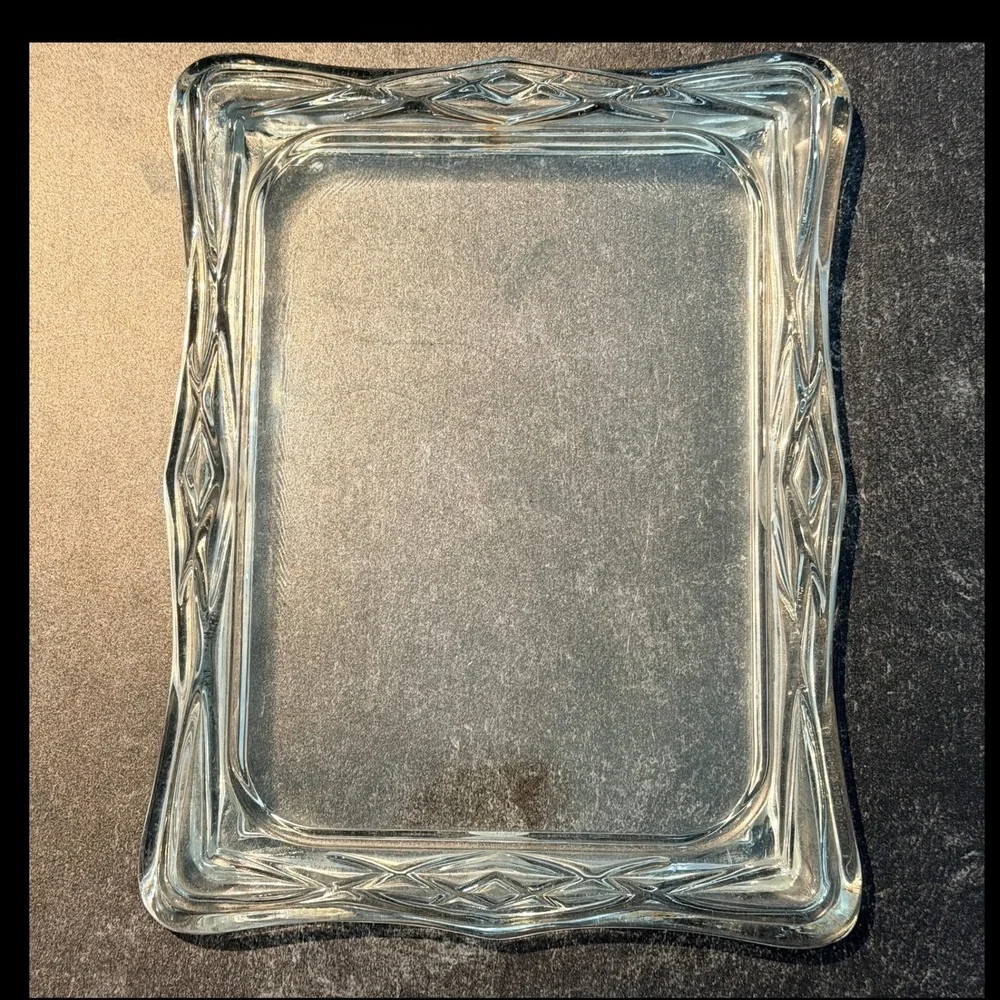 1990s Wedding Picture‎ Frame Scalloped Lead Crystal Clear 5X7